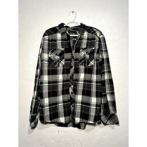 Buckle Black Other - Buckle Black standard fit plaid button down long‎ sleeve shirt mens large cowboy